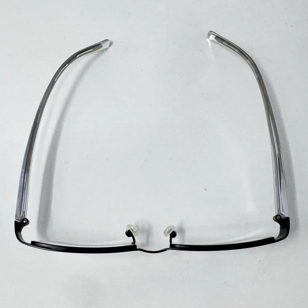 Amadeus AS0603 MBK Half Rim Eyeglass Frames Black Clear 50-18-140